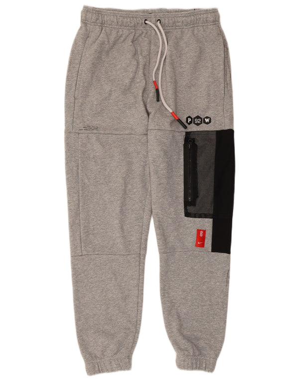 Nike Mens Tracksuit Trousers Joggers Medium Grey Colourblock Cotton
