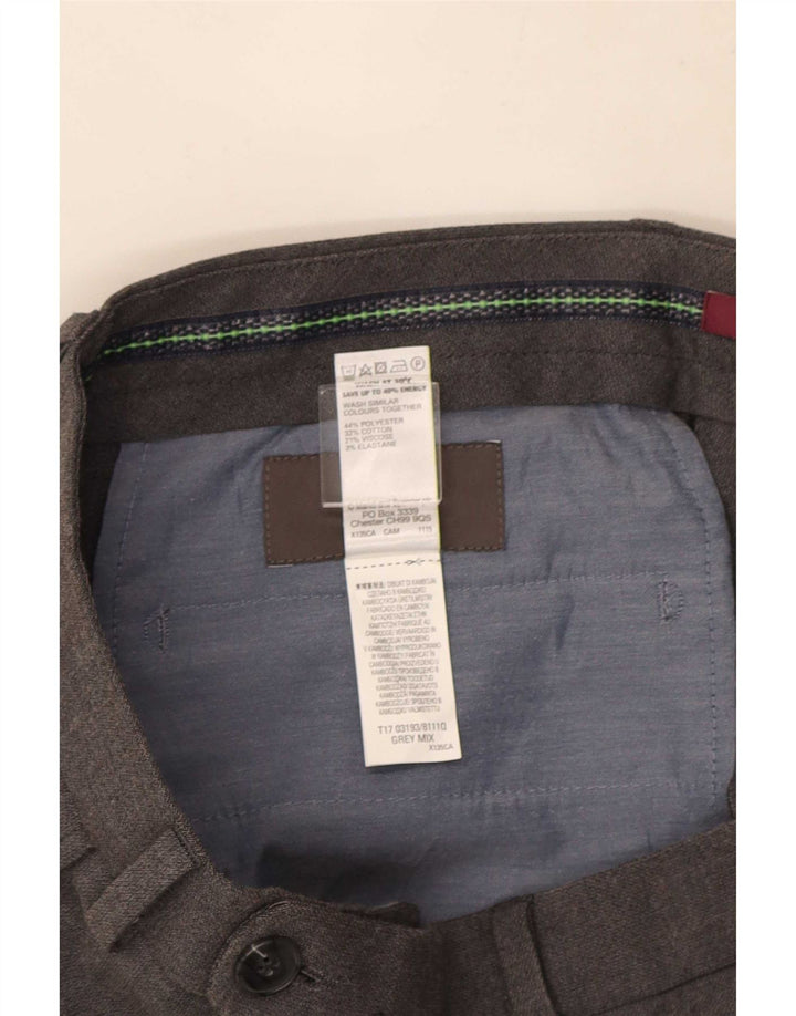 Marks & Spencer Mens Slim Suit Trousers W32 L33 Grey Polyester