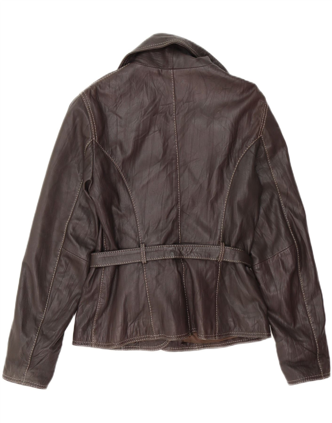 CONBIPEL Womens Leather Jacket IT 42 Medium Brown Leather