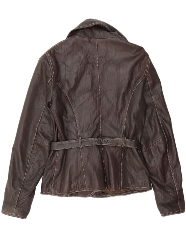 CONBIPEL Womens Leather Jacket IT 42 Medium Brown Leather