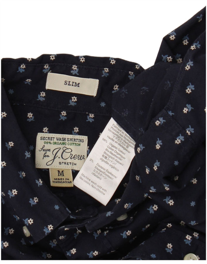 J. Crew Mens Slim Shirt Medium Navy Blue Floral Cotton