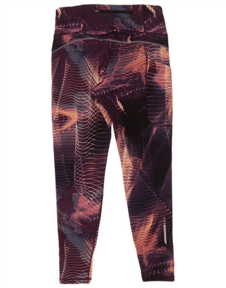 Crivit Womens Crop Leggings UK 12/14 Medium Purple Geometric