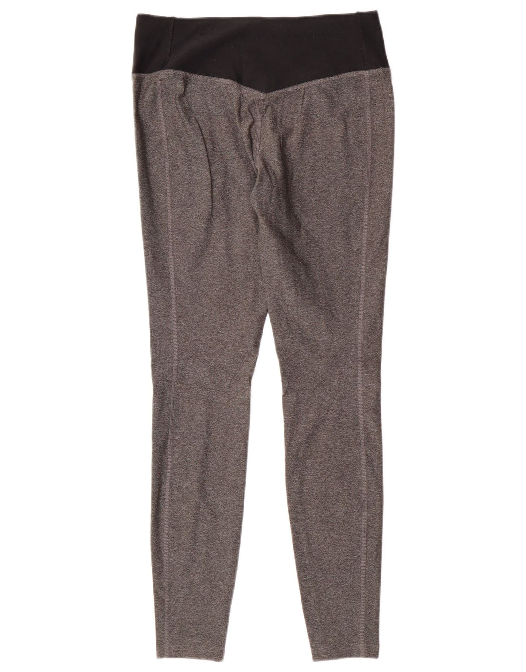 NIKE Womens Dri Fit Leggings UK 12 Medium  Grey Colourblock Polyester