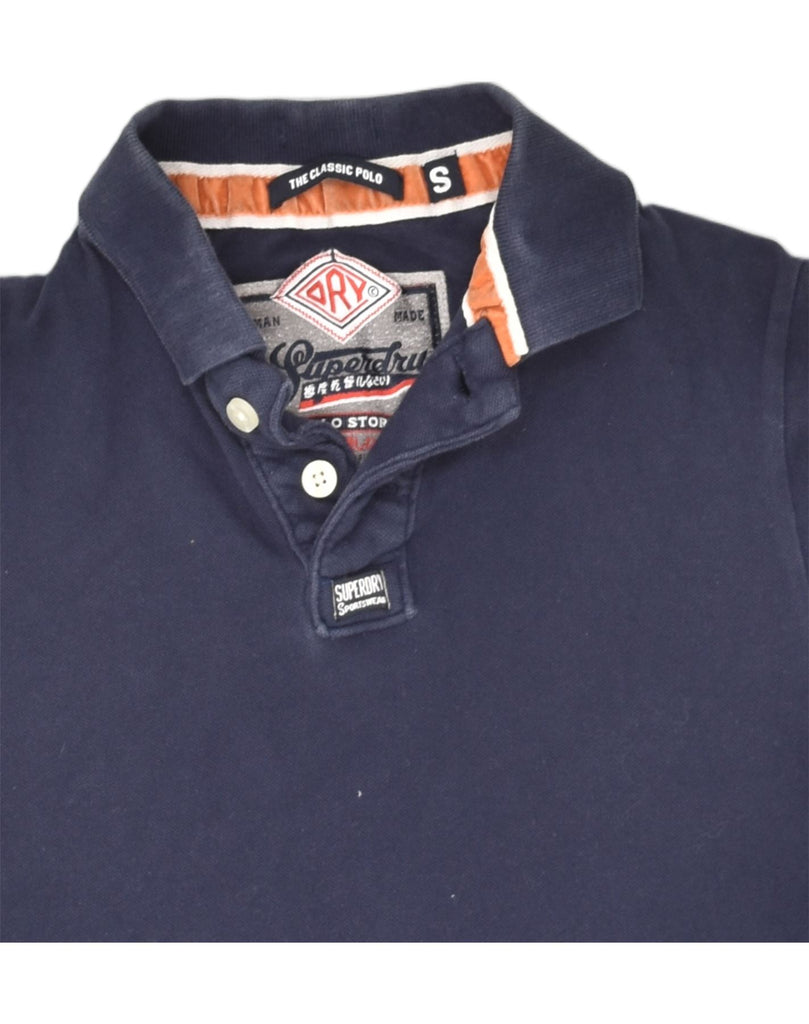 SUPERDRY Mens The Classic Polo Polo Shirt Small Navy Blue Cotton | Vintage Superdry | Thrift | Second-Hand Superdry | Used Clothing | Messina Hembry 