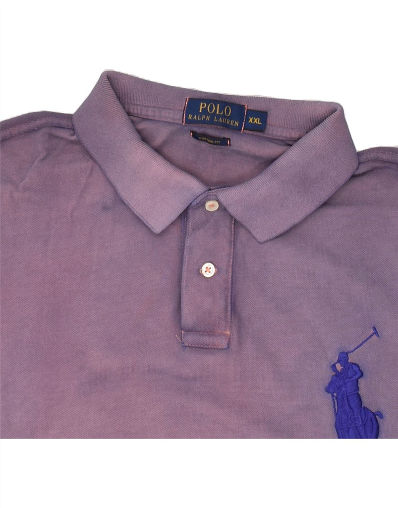 POLO RALPH LAUREN Mens Custom Fit Polo Shirt 2XL Purple Vintage Polo Ralph Lauren and Second-Hand Polo Ralph Lauren from Messina Hembry 