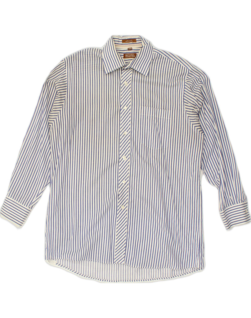 MICHAEL KORS Mens Shirt Large White Pinstripe Cotton | Vintage Michael Kors | Thrift | Second-Hand Michael Kors | Used Clothing | Messina Hembry 