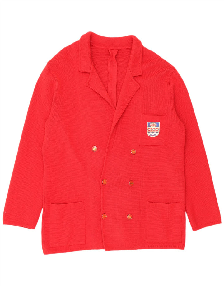 Vintage Womens Double Breasted Blazer Jacket UK 16 Large Red