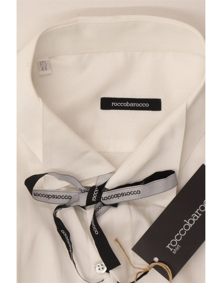 ROCCOBAROCCO Mens Formal Shirt Size 17 1/2 44 XL White
