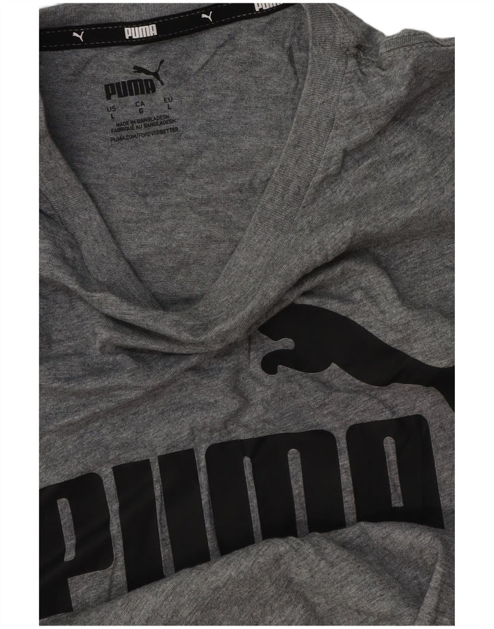 Puma Mens Graphic T-Shirt Top Large Grey