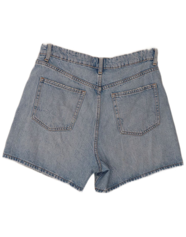 Zara Womens High Waist Denim Shorts EU 40 Medium W30 Blue Cotton