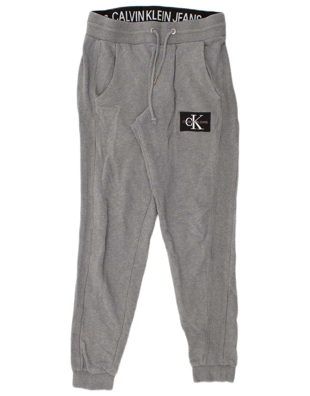 CALVIN KLEIN Mens Tracksuit Trousers Joggers Small  Grey Cotton