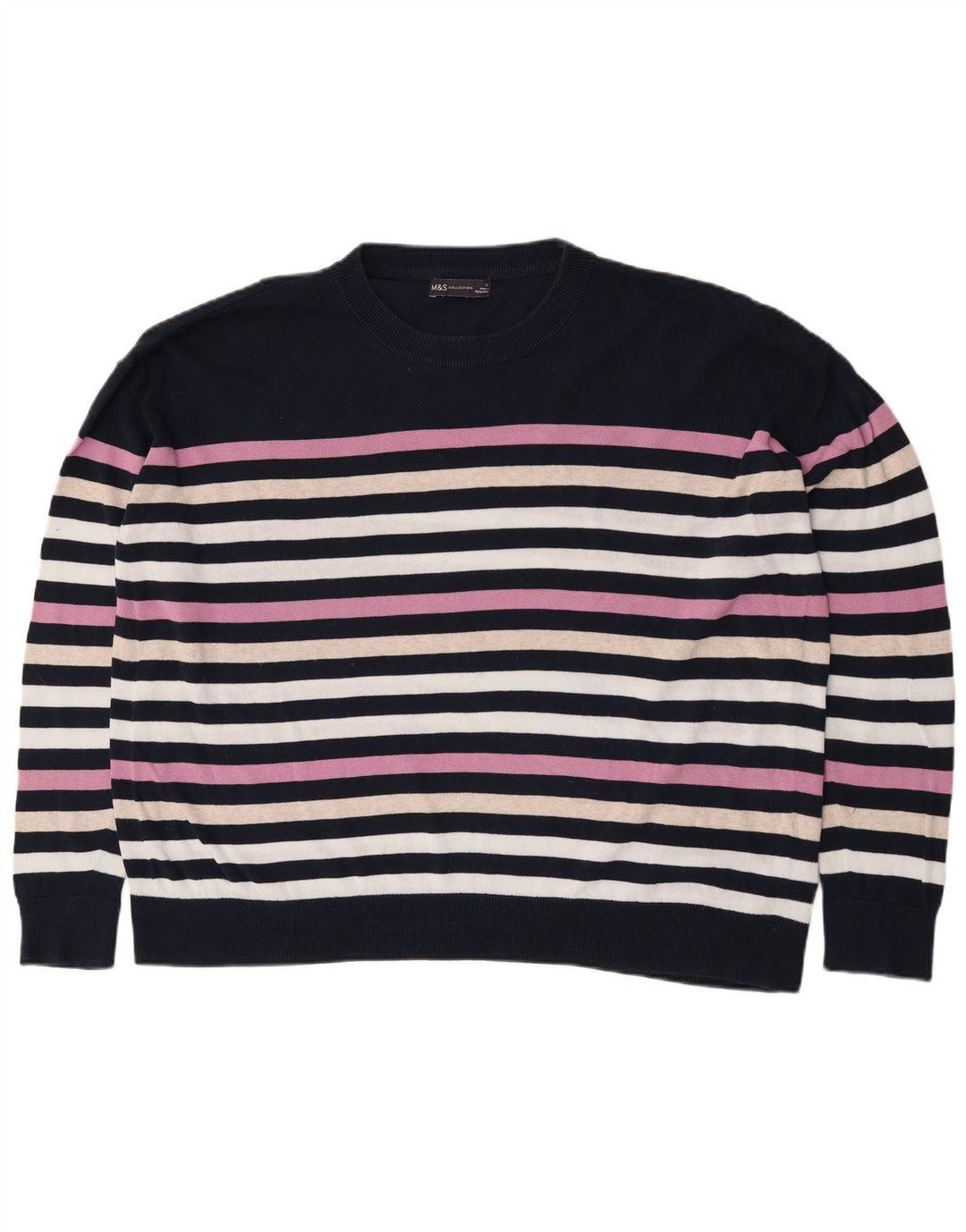 Marks & Spencer Womens Crew Neck Jumper Sweater UK 18 XL Multicoloured