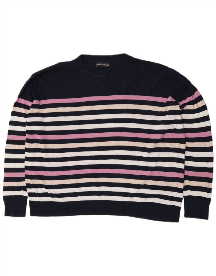 Marks & Spencer Womens Crew Neck Jumper Sweater UK 18 XL Multicoloured