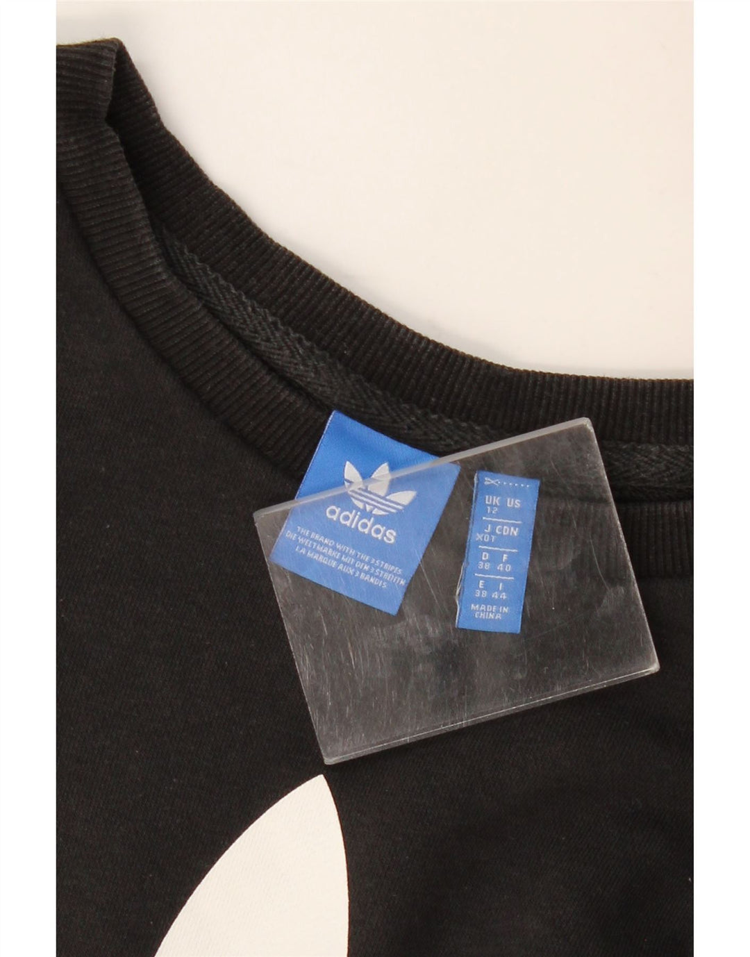 Adidas Womens Graphic Sweatshirt Jumper UK 12 Medium Black