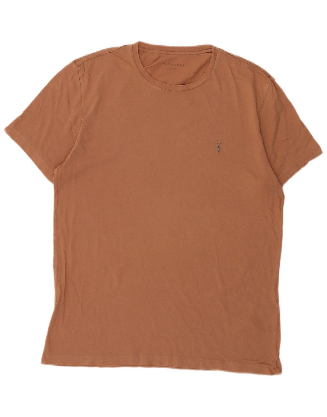 All Saints Mens T-Shirt Top Medium Brown Cotton