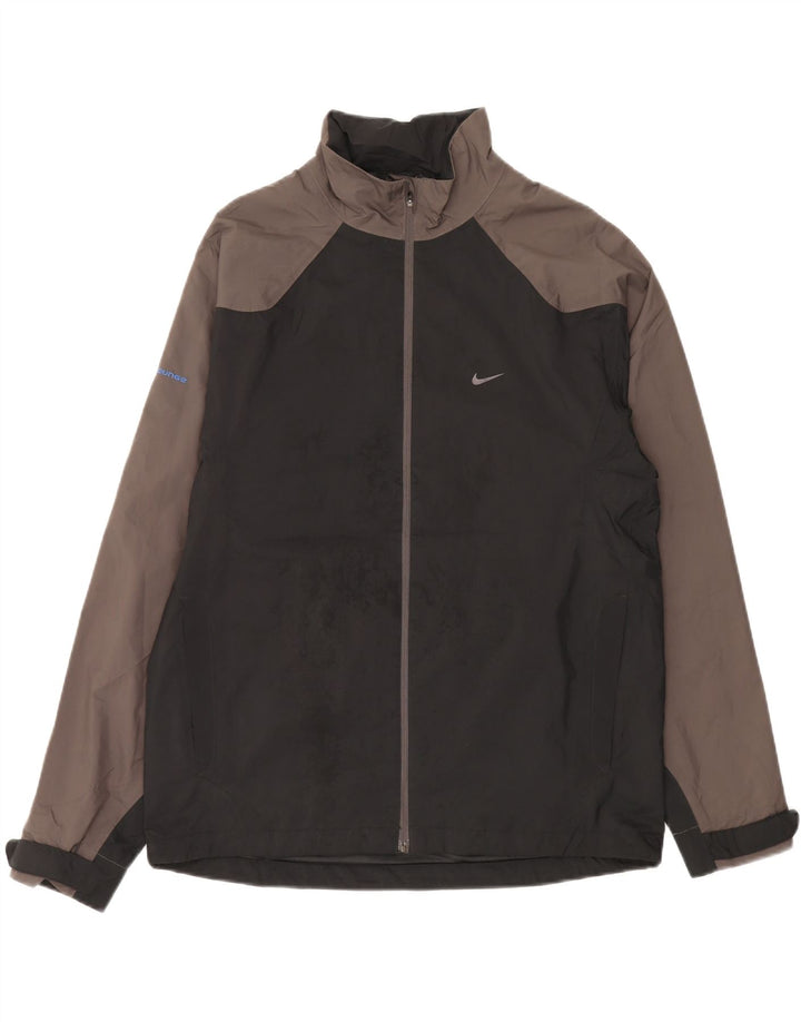 Nike Mens Graphic Rain Jacket UK 39/41 Medium Black Colourblock Polyester
