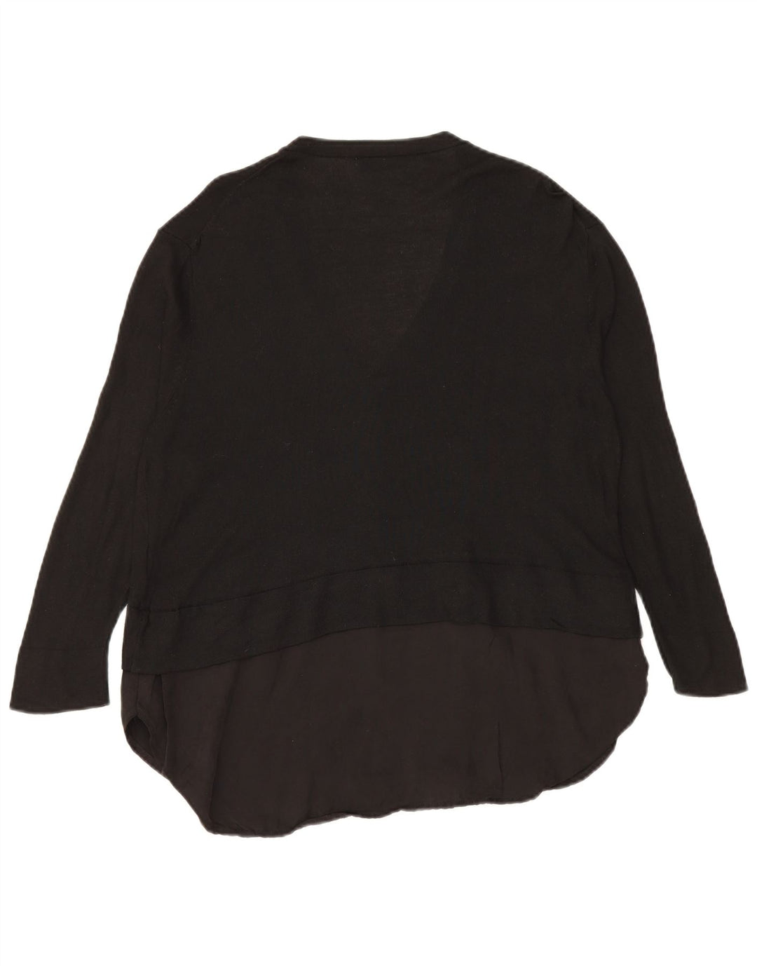 Zara Womens Longline Cardigan Sweater UK 14 Medium Black