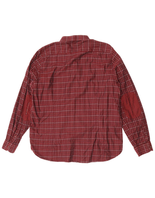 Ted Baker Mens Shirt Size 7 3XL Maroon Check Cotton
