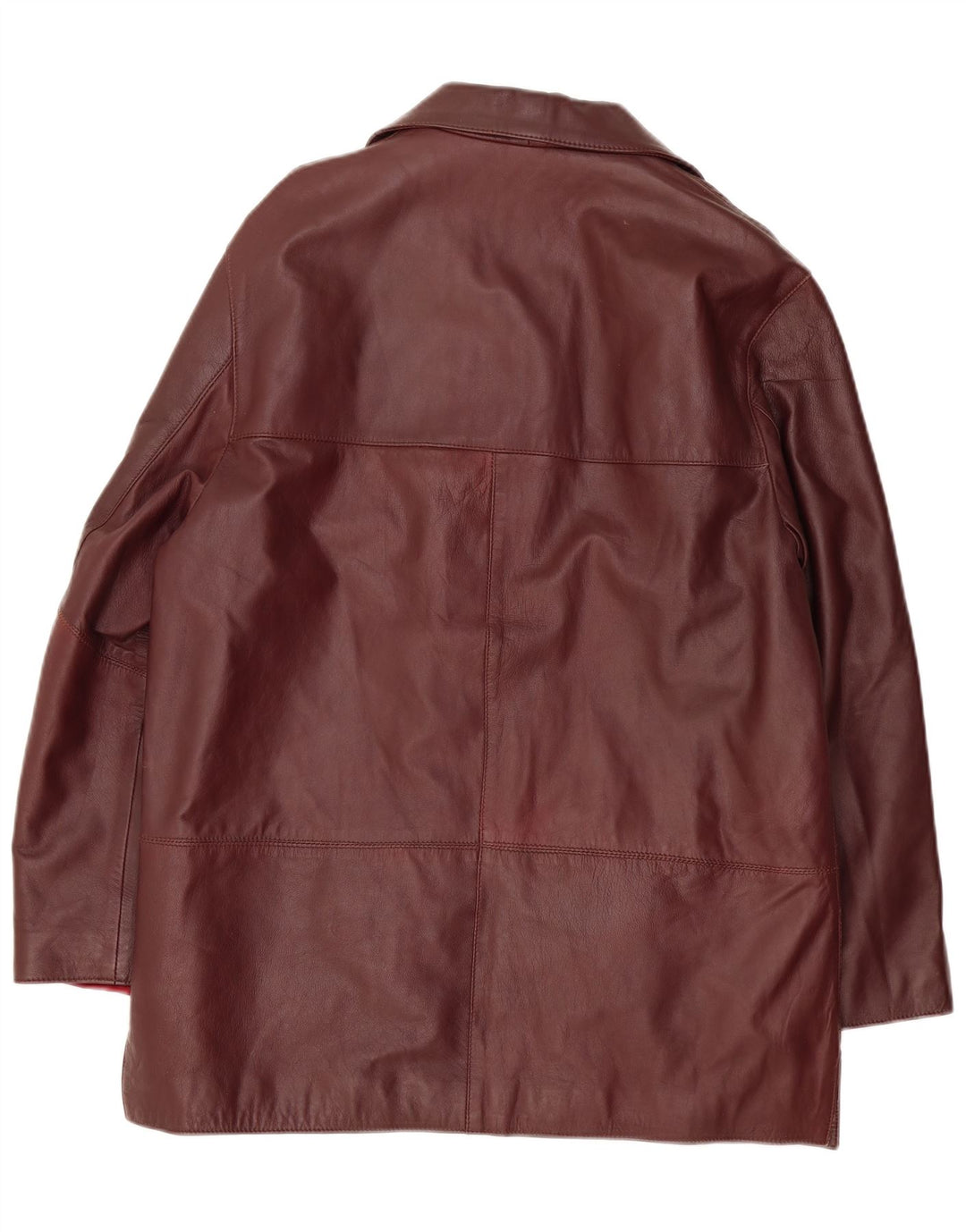 Vintage Womens Leather Jacket IT 50 XL Burgundy Leather