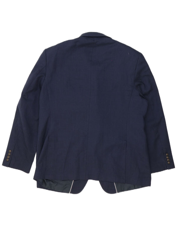Marks & Spencer Mens 2 Button Blazer Jacket UK 46 XL Navy Blue Polyester