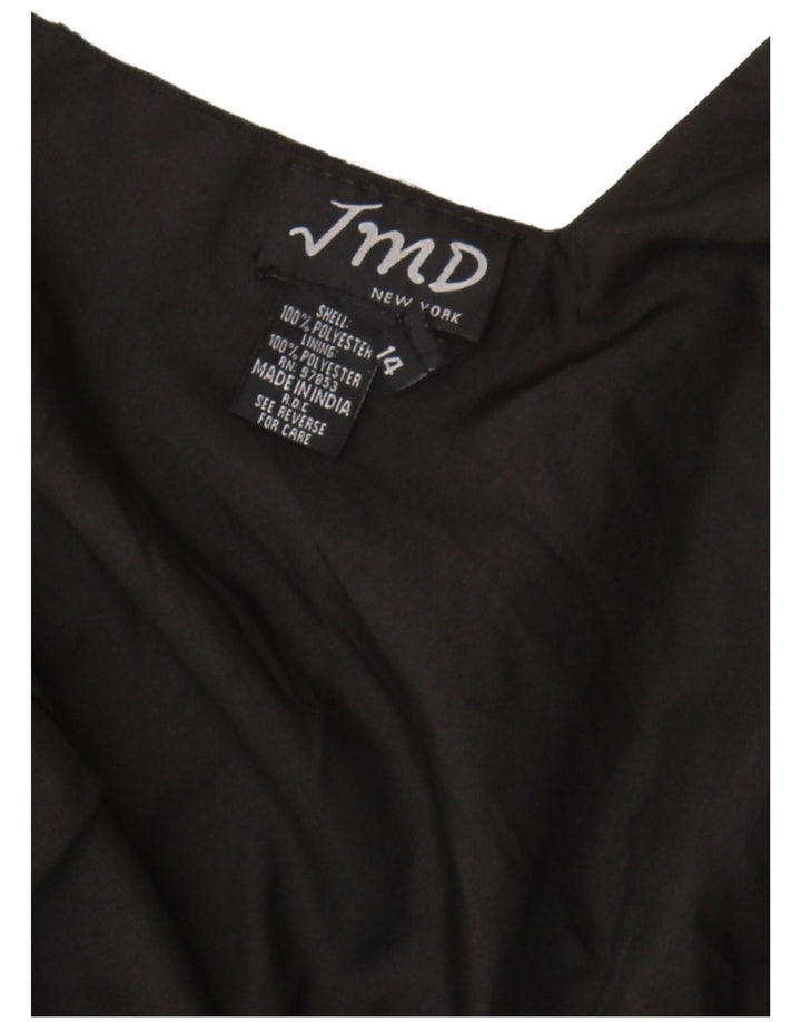 JMD Womens Asymmetric Slip Dress UK 12 Medium Black Polyester