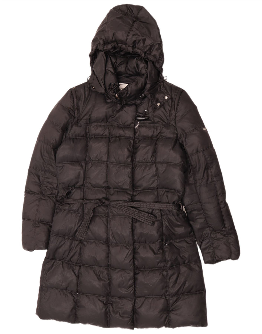 Geox Womens Respira Hooded Padded Coat UK 14 Large Black Polyester
