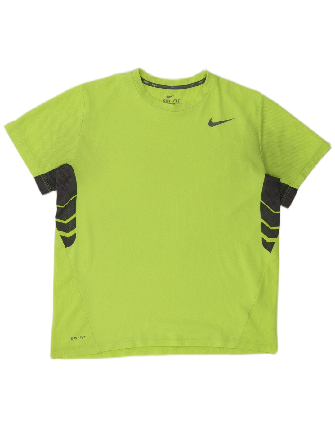 Nike Mens Dri Fit T-Shirt Top XL Green Colourblock Polyester
