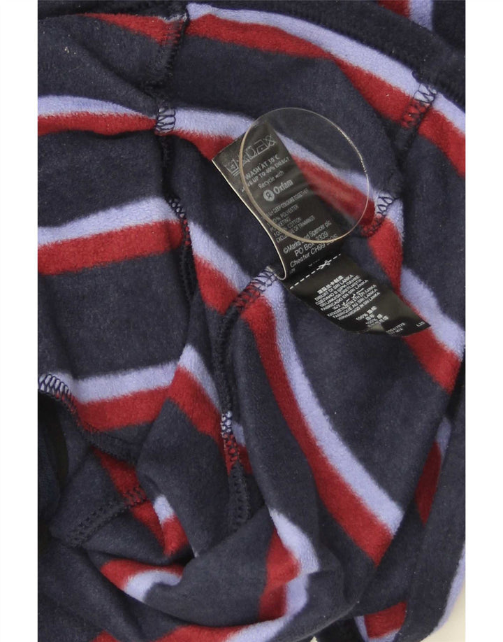 Marks & Spencer Womens Fleece Jacket UK 16 Large Navy Blue Striped