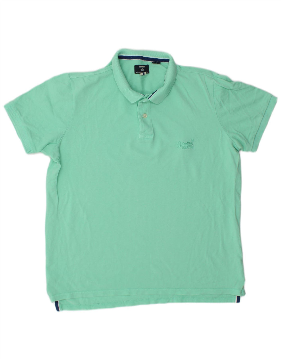 Superdry Mens Polo Shirt XL Green Cotton