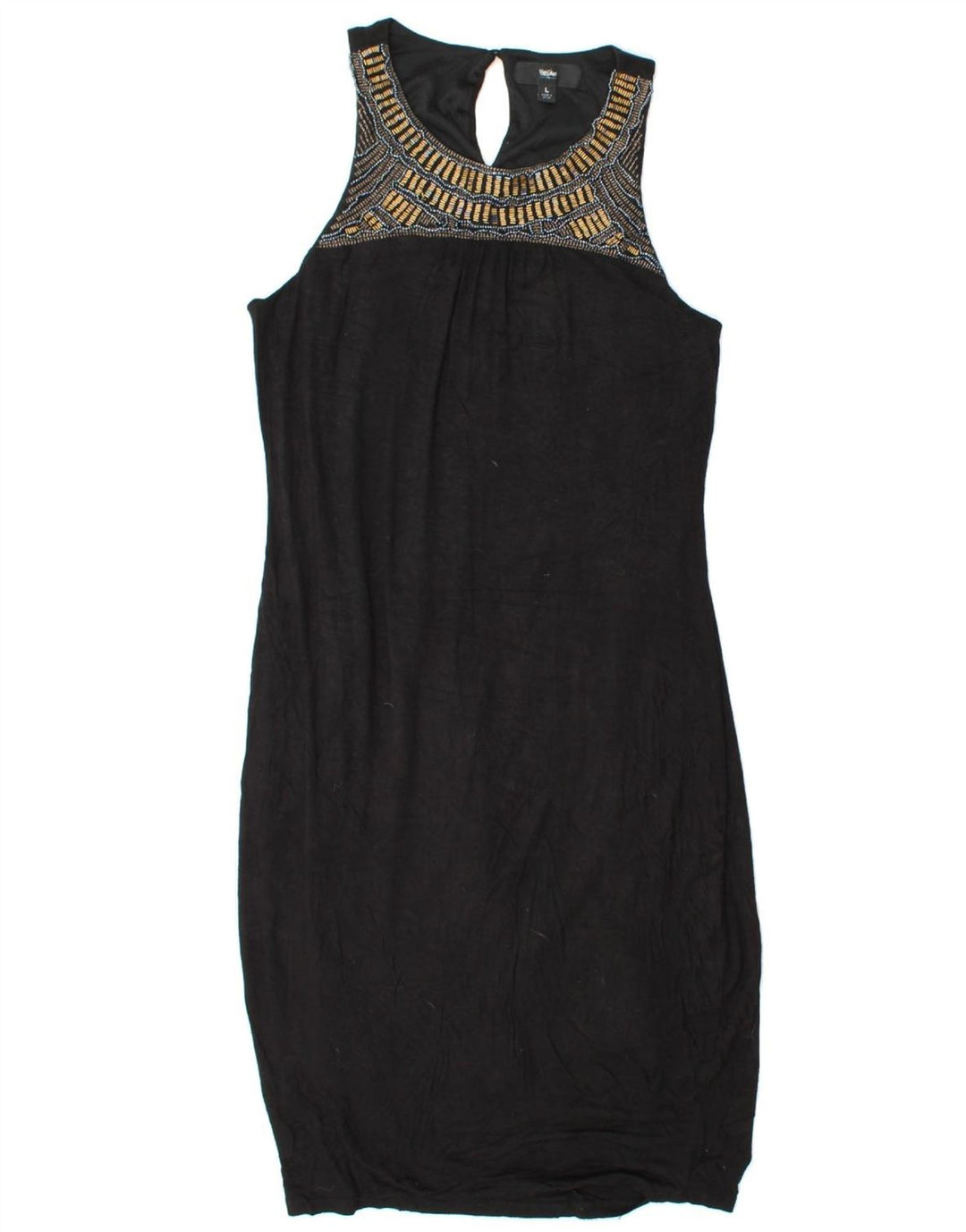 MOSSIMO Womens Sleeveless Bodycon Dress UK 14 Large Black Rayon Vintage Mossimo and Second-Hand Mossimo from Messina Hembry 