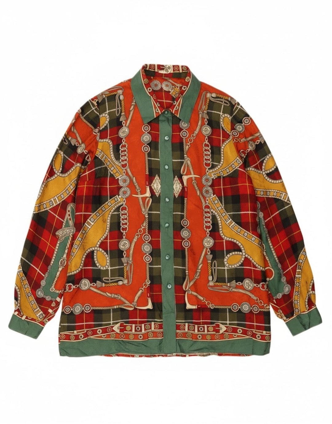 Vintage Womens Abstract Pattern Shirt Blouse UK 14 Large Multicoloured