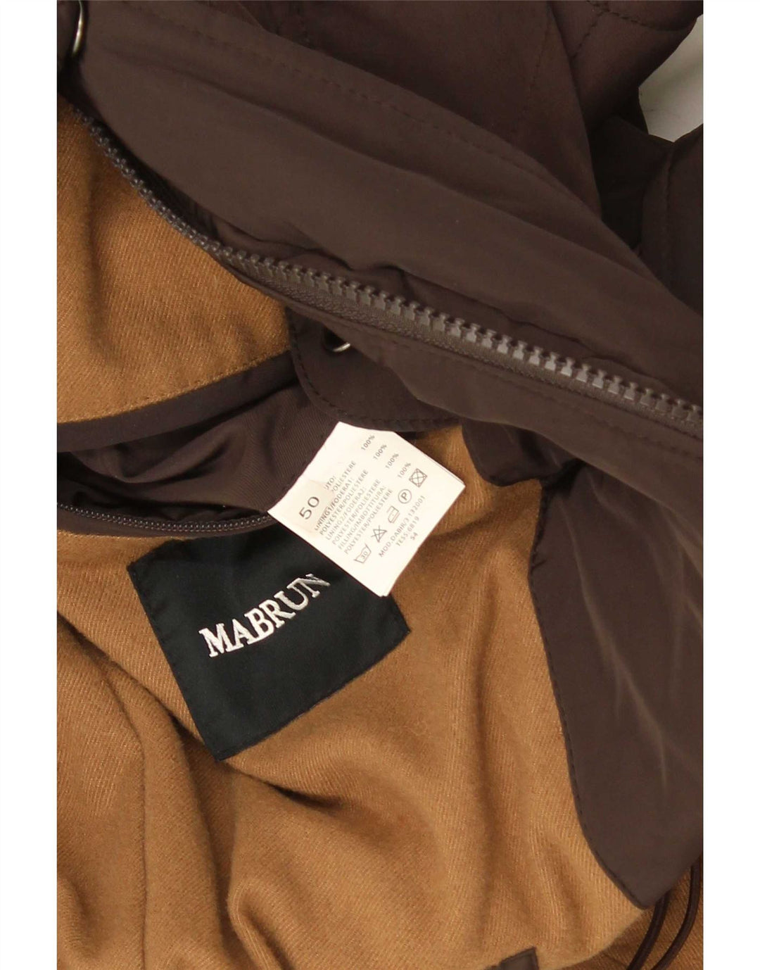 Mabrun Mens Quilted Jacket IT 50 Large Brown Polyester