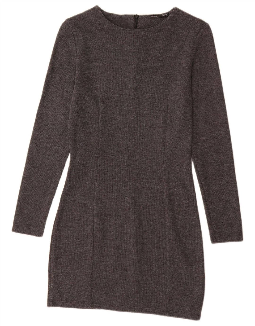 Zara Womens Jumper Dress UK 8 Small Grey Cotton