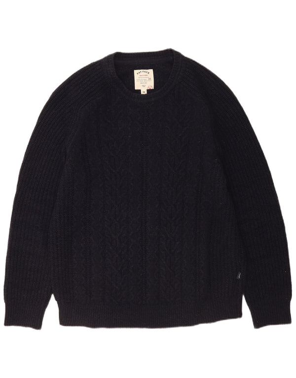 Fat Face Mens Crew Neck Jumper Sweater Medium Navy Blue Wool