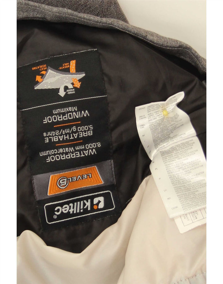 Killtec Womens Hooded Windbreaker Jacket IT 44 Medium Grey Colourblock
