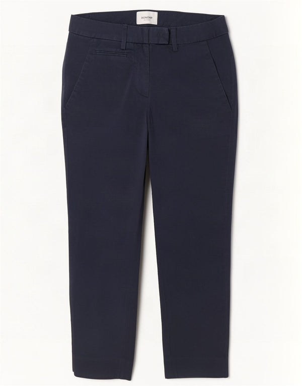 Dondup Womens Slim Cropped Trousers W26 L24 Navy Blue Cotton