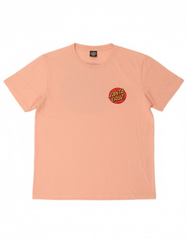 Santa Cruz Womens Loose Fit Graphic T-Shirt Top Size 10 Medium Pink Cotton