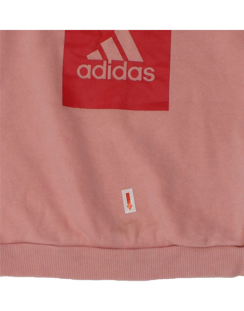 ADIDAS Baby Girls Graphic Sweatshirt Jumper 9-12 Months Medium  Pink | Vintage Adidas | Thrift | Second-Hand Adidas | Used Clothing | Messina Hembry 