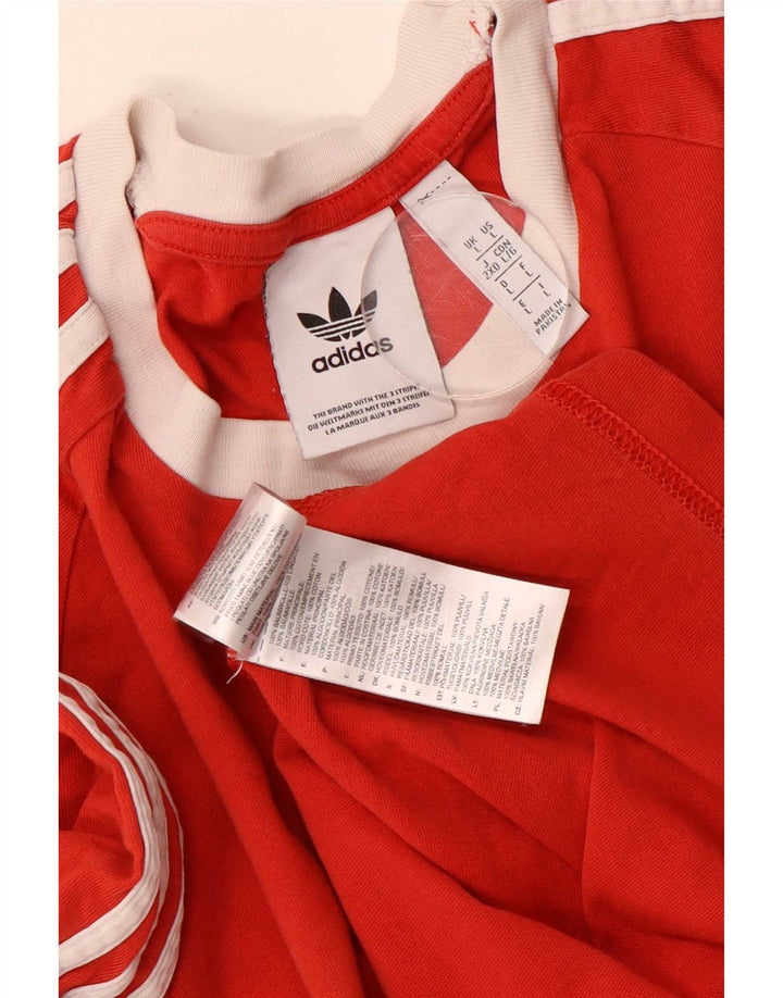 Adidas Mens T-Shirt Top Large Red Cotton