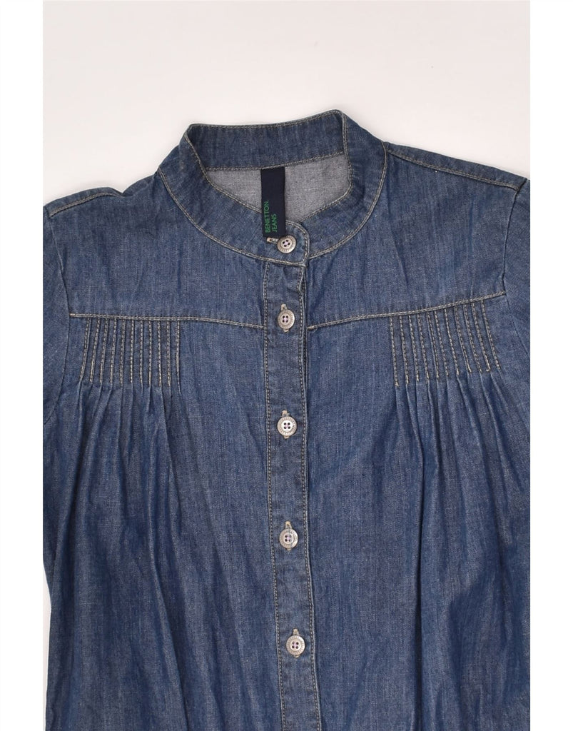 BENETTON Girls Long Sleeve Denim Dress 10-11 Years XL Blue Cotton | Vintage Benetton | Thrift | Second-Hand Benetton | Used Clothing | Messina Hembry 