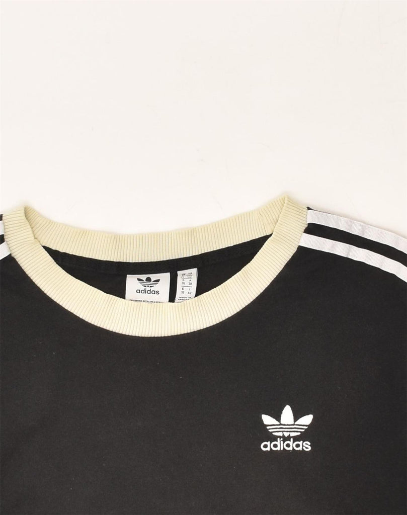 ADIDAS Womens T-Shirt Top UK 10 Small  Black Cotton | Vintage Adidas | Thrift | Second-Hand Adidas | Used Clothing | Messina Hembry 