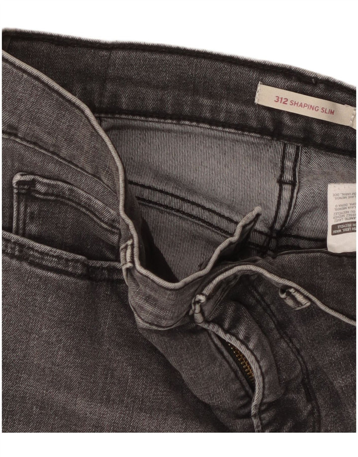 Levi's Womens 312 Shaping Slim Jeans W28 L32 Grey Cotton