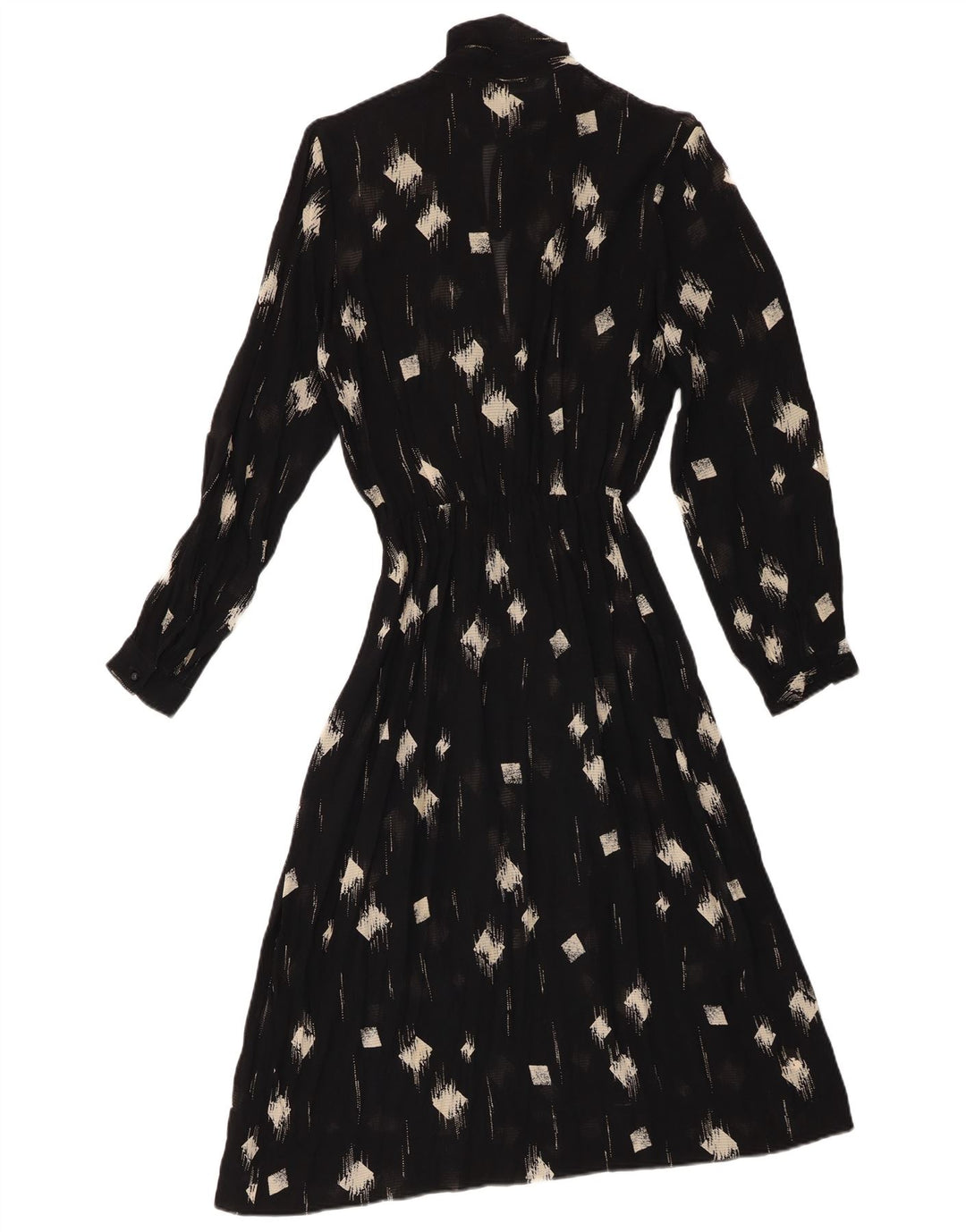 Vintage Womens See Through Maxi Dress IT 42 Medium Black Geometric