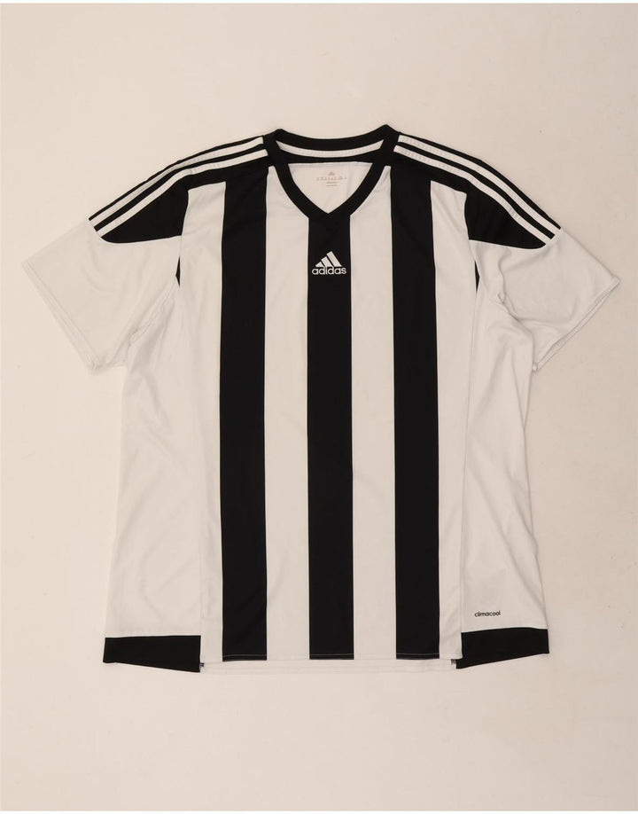 Adidas Mens Climacool T-Shirt Top 2XL White Colourblock Polyester