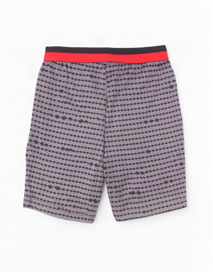 Adidas Boys Sport Shorts 13-14 Years Grey Geometric Polyester
