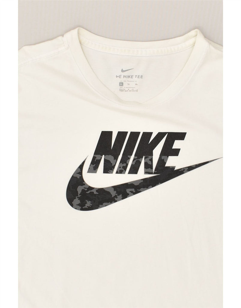 NIKE Mens Graphic T-Shirt Top XL White Cotton | Vintage Nike | Thrift | Second-Hand Nike | Used Clothing | Messina Hembry 