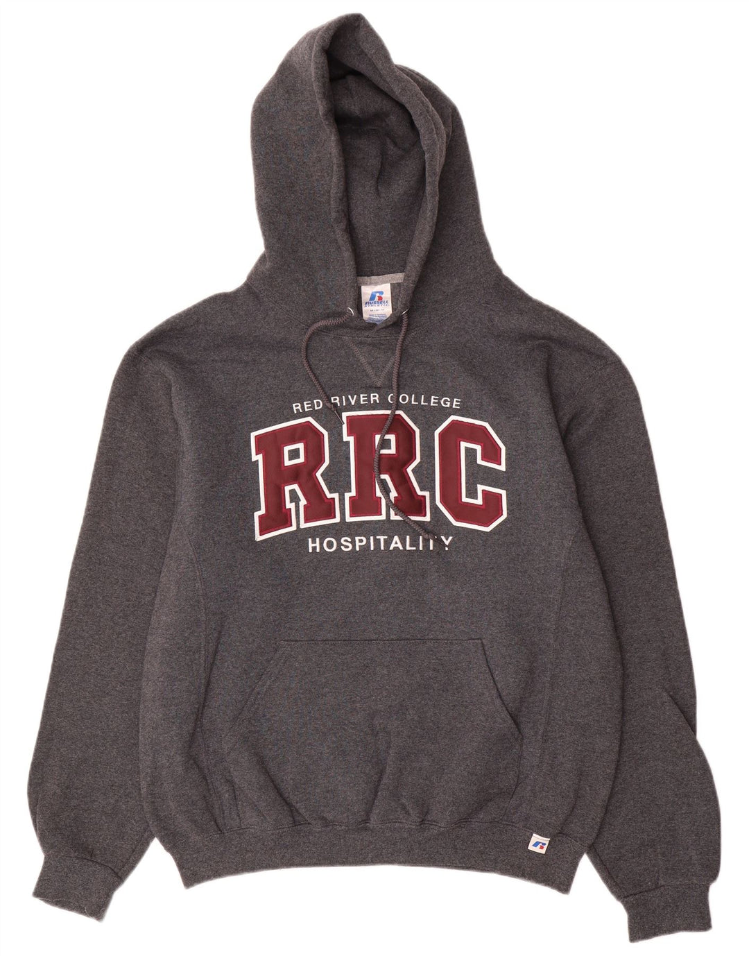 RUSSELL ATHLETIC Mens Graphic Hoodie Jumper Medium Grey Cotton