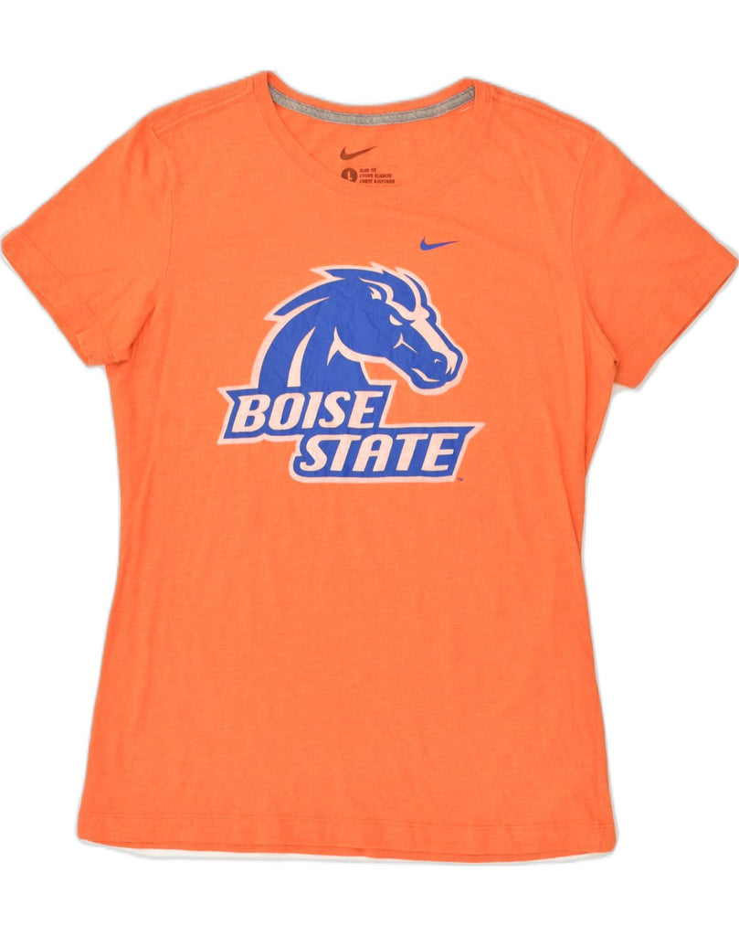 NIKE Womens Boise State Slim Fit Graphic T-Shirt Top UK 14 Large Orange | Vintage Nike | Thrift | Second-Hand Nike | Used Clothing | Messina Hembry 