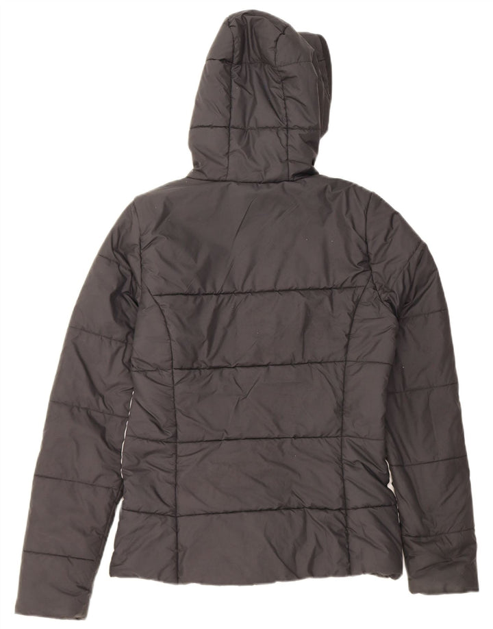 ADIDAS Womens Hooded Padded Jacket UK 10 Small  Grey Polyester