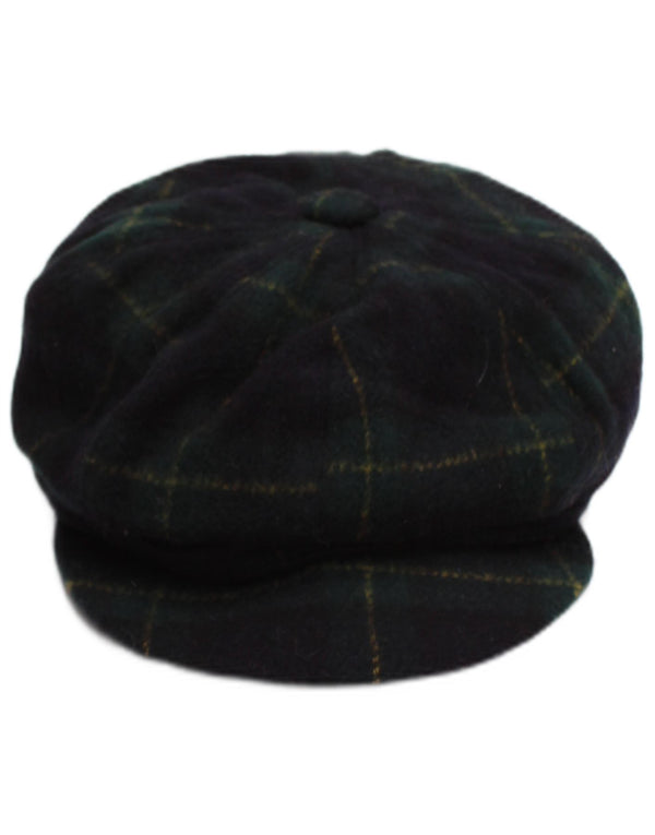 Vintage Mens Flat Cap Small Navy Blue Check